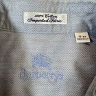 Vintage Burberrys Dress Shirt Mens 15-33 Blue Herringbone French Cuff Usa