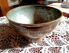 Antique Middle Eastern Hand Hammered Tinned Copper Etched Pedestal Bowl Signed