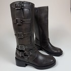 Wild Fable Womens Brown Faux Leather Rebel Tall Moto Buckle Boots Size 11