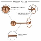10pcs Round Ball Stud Earrings Men Women Stainless Steel Piercing Jewelry 3-8mm