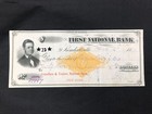 Antique Bank Check Original 1877 First National Bank Indiana 27997 Hole Punchey
