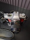 Yashica Vintage Slr Camera Red Panels With Lens And Strap Silver Black