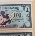  2  1990 Disney Dollar Lot -consecutive Serial Numbers - Uncirculated 