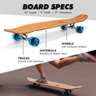 44 In Kicktail Cruiser Longboard Skateboard Bamboo   Hard Maple Deck  Blue