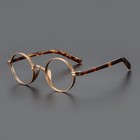 Titanium Spectacles Glasses Round Retro Women Men Acetate Eyeglass Frames 45mm