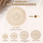 8 Pcs Round Woven Placemats  4 3  Braided Placemat  Coffee khaki