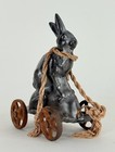 Vintage Metal Rabbit Pull Toy By Michael Bonne