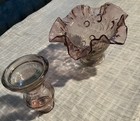 Homco Eleanor s Lamp Vintage 3 Piece Fairy Lamp Cabbage Rose Pink Iridescent