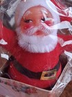 Vintage Christmas Flocked Santa Ornament   Pick Cake Topper Floral Florist