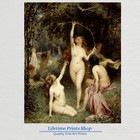 1800s Nymphs In The Forest Vintage Painting Giclee Fine Art Paper Print