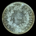 1873 France 5 Francs     Choice Uncirculated     Silver Coin 5f Bu Unc    trusted   