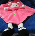 Baby Starters Plush Pink Girl Doll Pigtails Security Blanket  rattle Lovey