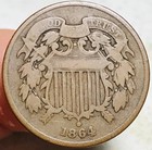 1864 Two Cent Piece 2c Civil War Date Large Motto Us Copper Coin Cc28418