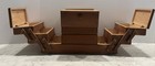 Vintage Wooden Sewing Box Fold Out Accordion Dovetail 3 Tiers 18    Romania