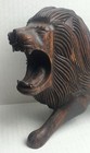 Vintage Wood Carved Lion Statue   Sculpture  Home Decorative Collectible 12 