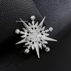 Star Of Bethlehem Crystal Rhinestone Christmas Brooch Pin Blue Velvet Bag