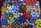 210 Pcs Lot Old Czech Vintage Glass Buttons 1930  s Art-deco