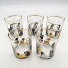 Vintage Culver 22k Gold Cat Tumblers Set Of 5 Rocks Cocktail Glasses Usa Barware