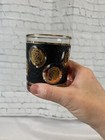 Libbey Black   Gold Glass Mid Century Modern Antique Coins Pressed In Glass Mcm