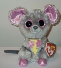 Ty Beanie Boos - Squeaker The Mouse  6 Inch  New Mwmts Plush Stuffed Animal Toy