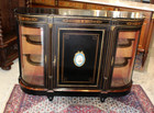 French Antique Louis Xvi Black Painted Sideboard Server Display Cabinet