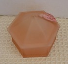 Vintage Rameses New York Paris Pink Frosted Glass Powder Box With Tassel