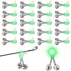 20 Pack Clip-on Fishing Bells  Dual Ring Bite Alarms With Glow Tips For 