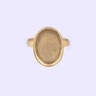 Gold On 925 Sterling Silver Oval Blank Bezel Cup Stone Setting Ring Supplies