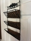 Vintage Woven Wicker 3 Tier Hanging Wall Basket  Mail Organizer Decor