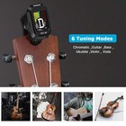 Clip-on Tuner For Guitar  Bass  Ukulele  Violin  Viola  Chromatic Tuning Mode   