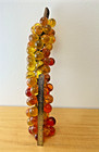 Vintage Wood Lucite Acrylic Giant 26  Grape Cluster - Red  Yellow    Orange  Mcm