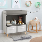 Costway Baby Changing Table Dresser Infant Diaper Station Nursery With Pad   Dra
