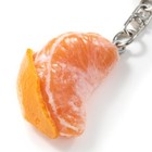 Japanese Real Food Sample mandarin Orange Key Ring With Skin From Japan