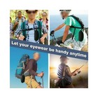 2-10pack Sunglasses Hard Case Eye Glasses Black Clam Shell Zipper With Hook