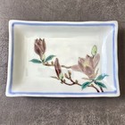 Vintage Kutani Yugaku Rectangle Plate Set Of 5   Each Different Floral Design
