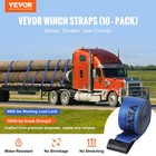 Vevor Truck Straps Winch Straps 4  X 30  With Flat Hook For Towing 10 Pack Blue