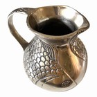 Vintage Arthur Court Aluminum Fish Koi Pitcher Fish Tail Handle 7 25   x6   