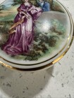 Vtg Limoges Porcelain Trinket jewelry Box Footed With Lid Round - Made In France