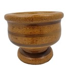 Vintage Crafted Layered Wooden Pedestal Bowl  6 25in X 7 5in