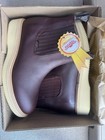 Establo Men s Brown Leather Chelsea Ankle Boots Lug Sole Pull On Round Toe 9