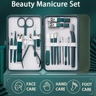 18 7 Pcs Pedicure Manicure Set Nail Clippers Cleaner Cuticle Grooming Tool Case