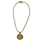 Chanel Coco Mark Cc Logo Round Necklace Gold Vintage  Accessory Authentic Japan