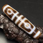 Rare Tibetan Buddhism Agate 4 Eyes Totem Dzi Bead Amulet Necklace Pendant G046