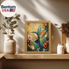 William Morris Wall Art  Vintage Bird Floral Wall Decor  Hummingbird Flower Canv