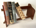 Vtg Tabletop Wooden Bookshelf Book Rack Stand Dark Wood Mid Century Cottagecore