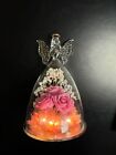 Mothers Day Mom Gift For Her  Preserved Real Flower Rose In Large Glass Angel   