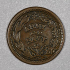 1861  nd   army navy  Civil War Copper Token  Dies 222 325  Extra Fine
