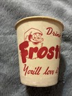 Vintage Frostie  root Beer  Sample Cup By Dixie Cup Co Easton  Pa  Santa elf Pic