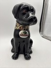 Black Labrador Retriever Figurine Statue Coin Bank Ceramic 9 5 mossy Oak No Plug
