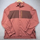 Cotopaxi Sumaco Long Sleeve Shirt Mens L Brick Red Colorblock Stretch Outdoor
